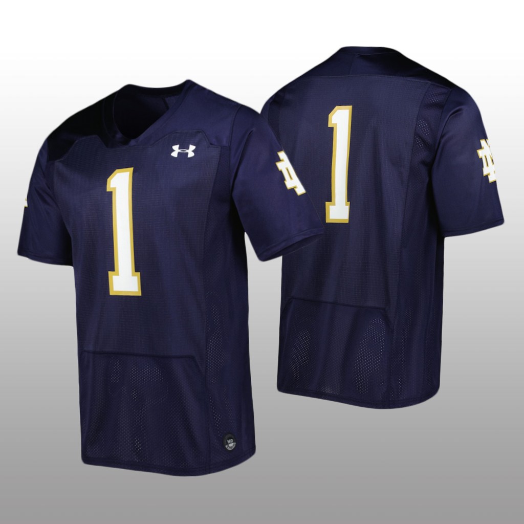 Notre Dame Fighting Irish #1  Wordmark  Navy Jersey