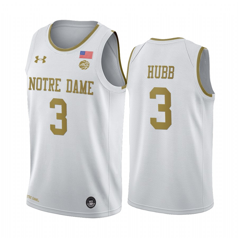 Notre Dame Fighting Irish Prentiss Hubb White Alternate Golden Dome Jersey College