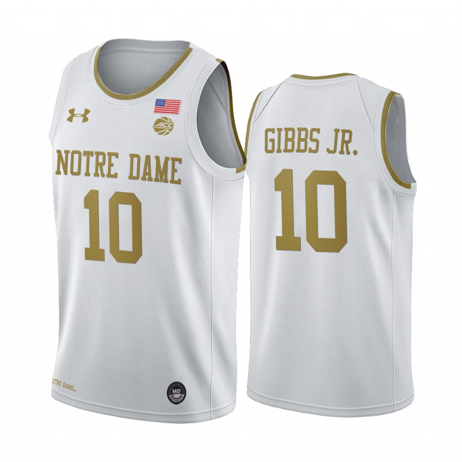 Notre Dame Fighting Irish TJ Gibbs White Alternate Golden Dome Jersey College