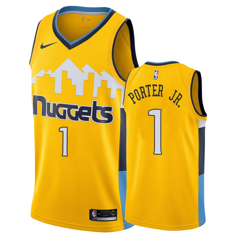 Nuggets Male Michael Porter Jr. #1 Statement Yellow Jersey