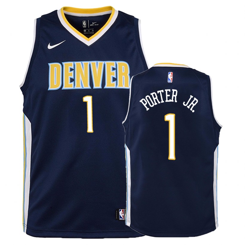 Nuggets Youth Michael Porter Jr. #1 Icon Navy Jersey