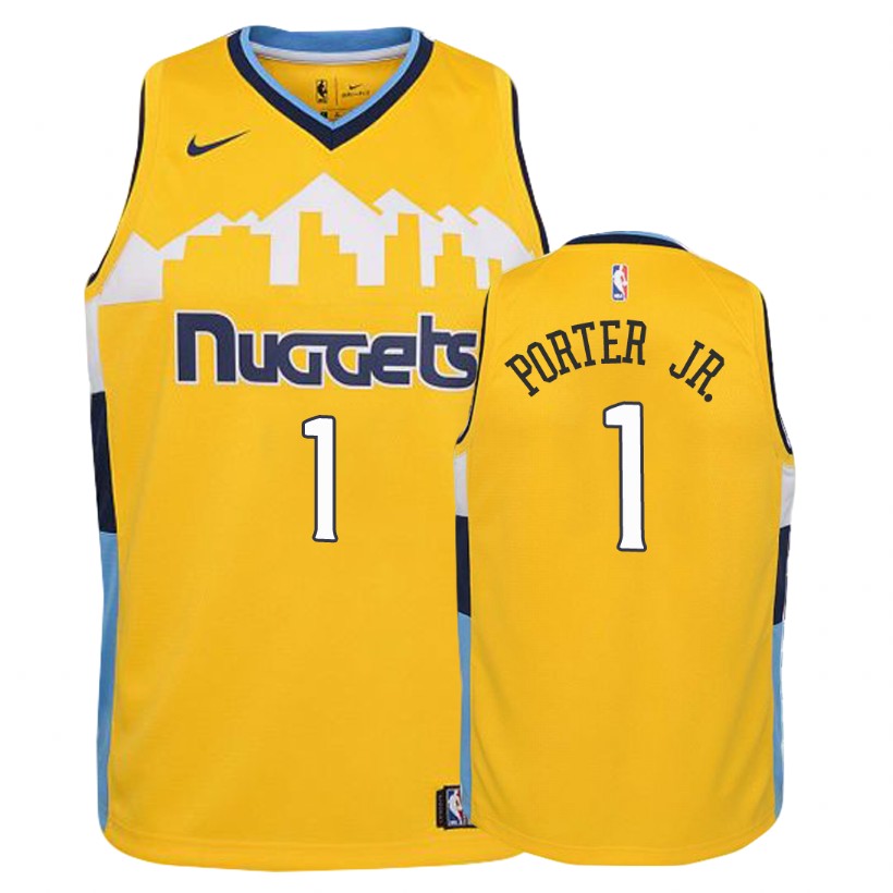 Nuggets Youth Michael Porter Jr. #1 Statement Yellow Jersey