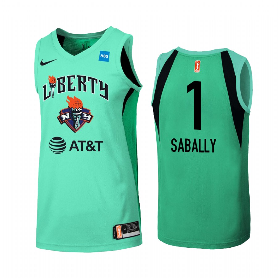 Nyara Sabally 2022 WNBA Draft New York Liberty Mint Green #1 Women First round Jersey