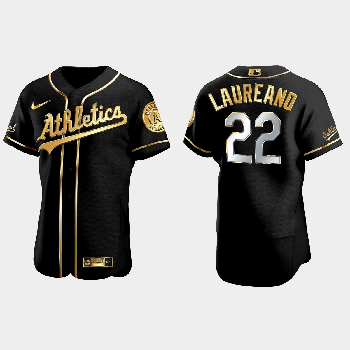 Oakland Athletics #22 Ramon Laureano Golden Edition Jersey - Black