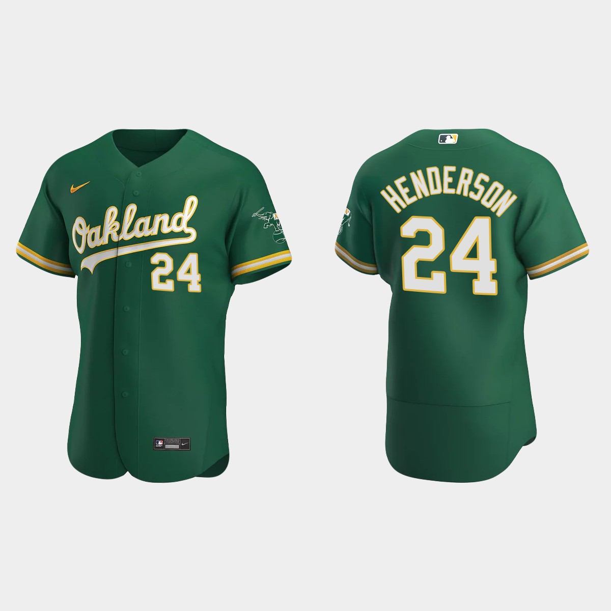 Oakland Athletics #24 Rickey Henderson 2020 Alternate Jersey - Kelly Green