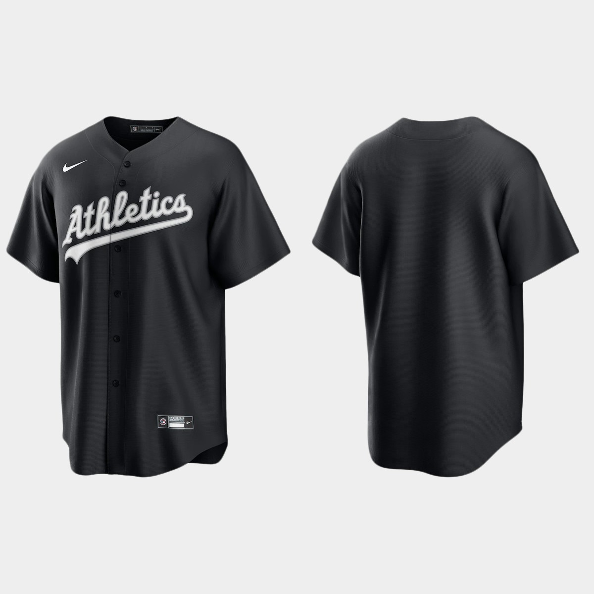 Oakland Athletics 2021 All Black Fashion Jersey - Black White