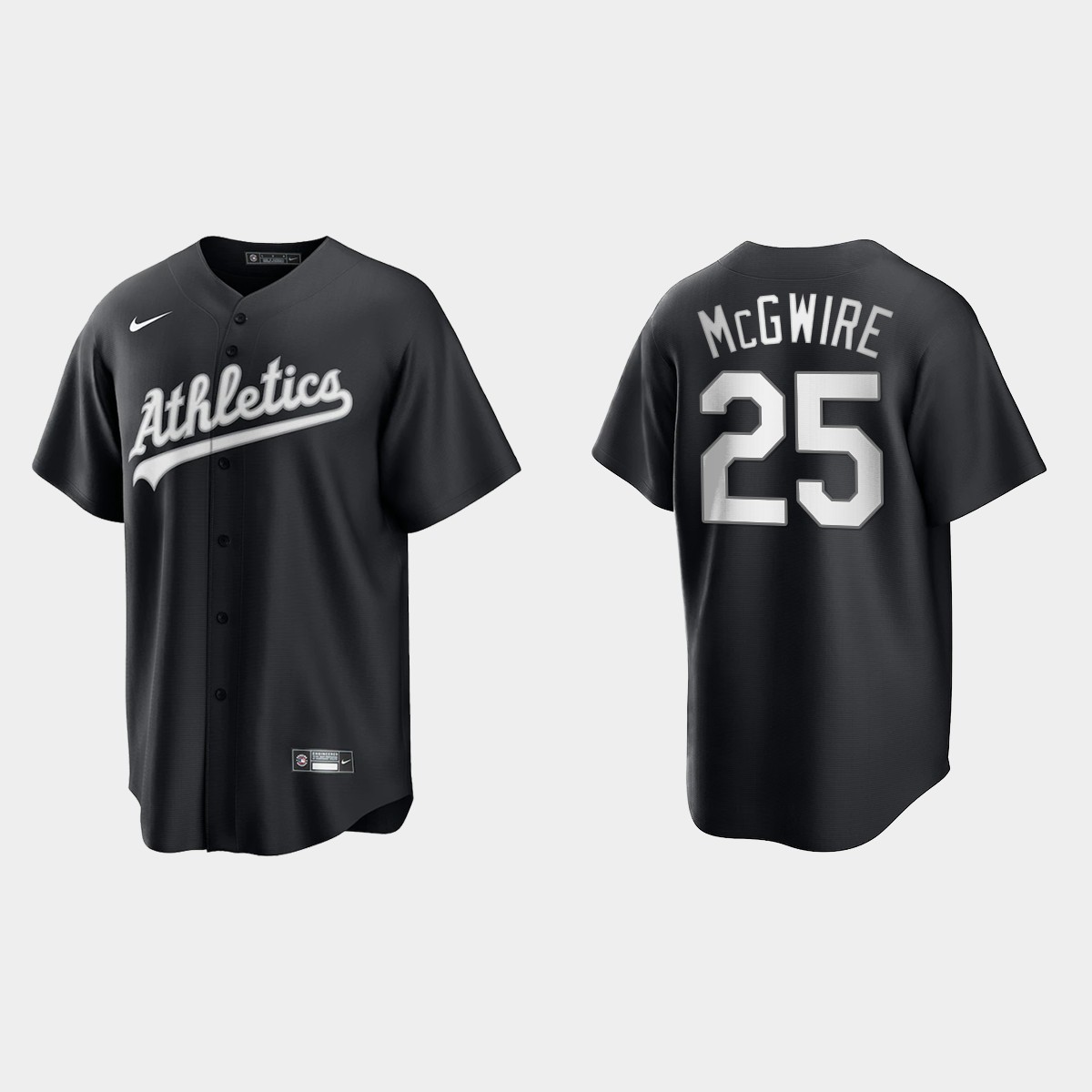 Oakland Athletics Mark McGwire 2021 All Black Fashion Jersey - Black White