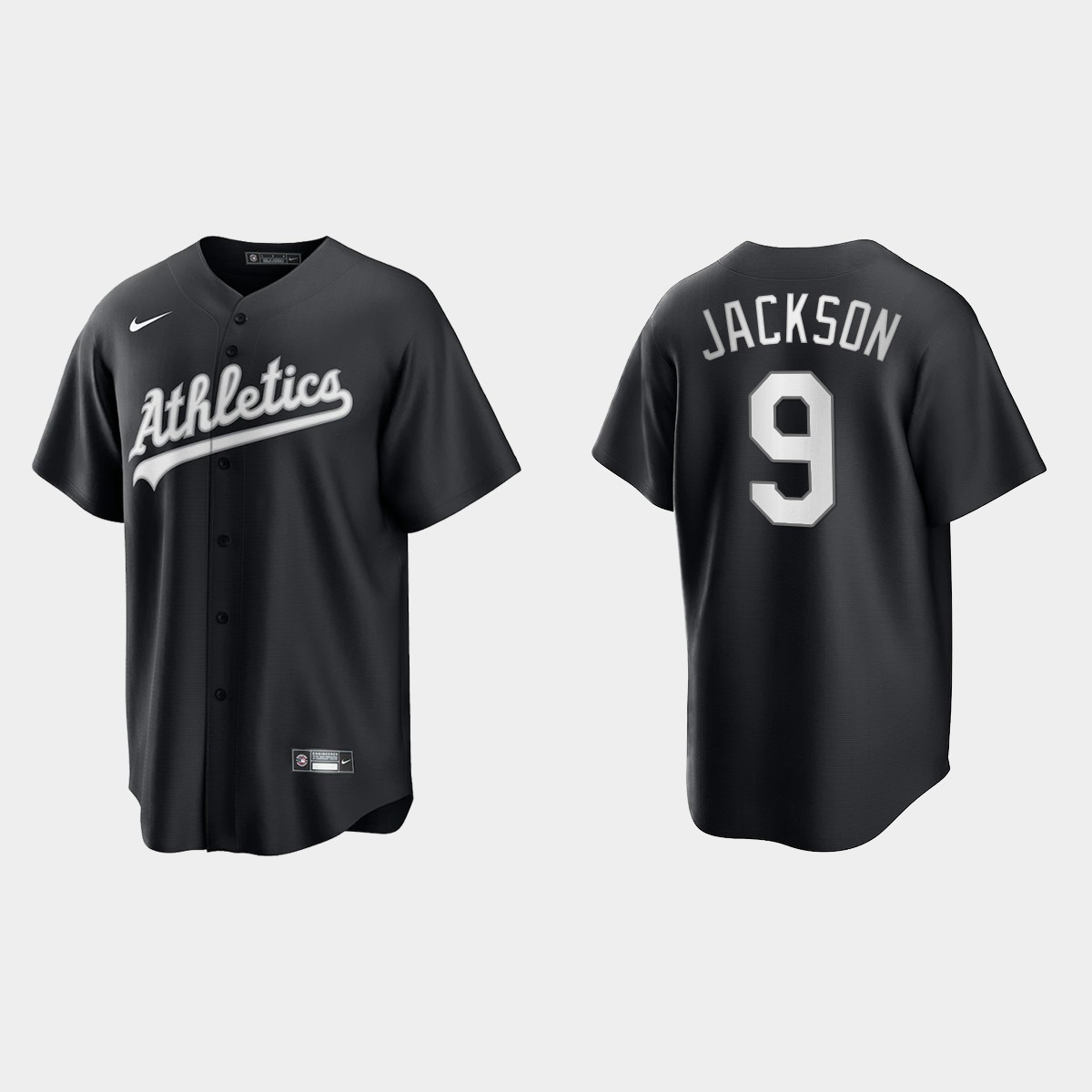 Oakland Athletics Reggie Jackson 2021 All Black Fashion Jersey - Black White