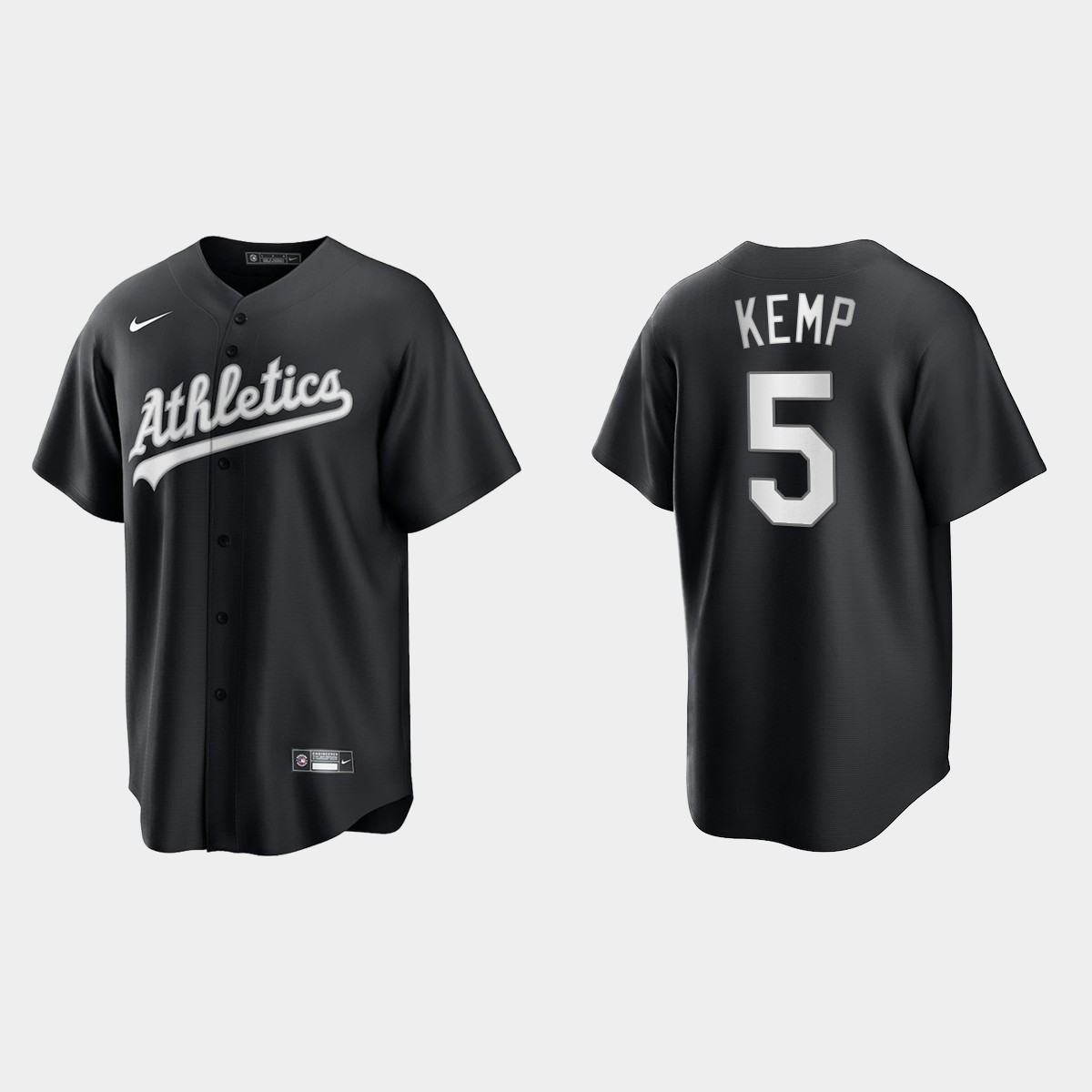 Oakland Athletics Tony Kemp 2021 All Black Fashion Jersey - Black White