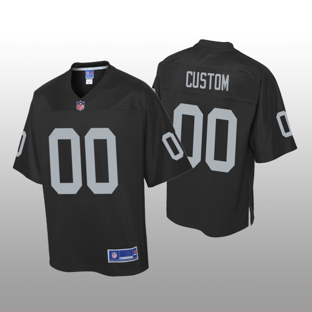 Oakland Raiders #00 Black Custom Pro Line Jersey - Youth