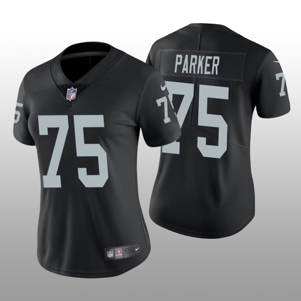 Oakland Raiders #75 Black Brandon Parker Game Jersey - Women