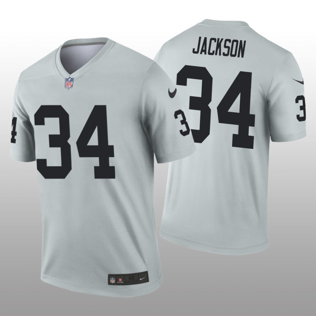 Oakland Raiders Bo Jackson Silver Jersey Inverted Legend - Men's
