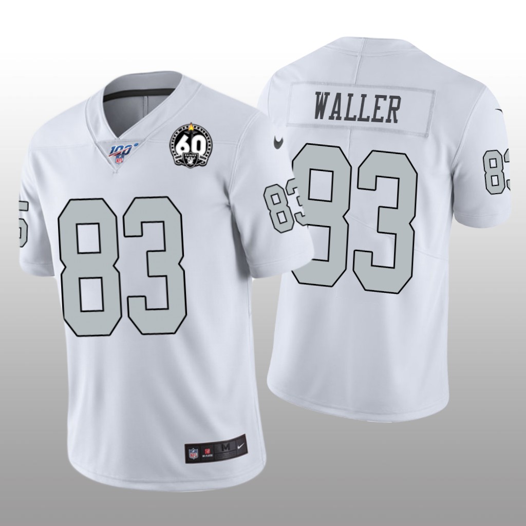 Oakland Raiders Darren Waller White Color Rush Jersey 60th Anniversary - Men's