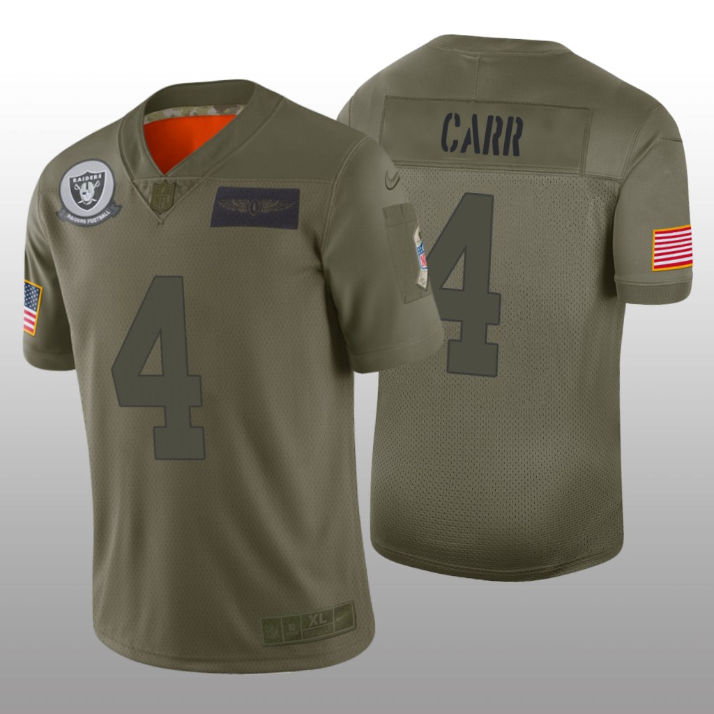 Oakland Raiders Derek Carr Camo Limited Jersey 2019 Salute to Service - Men's