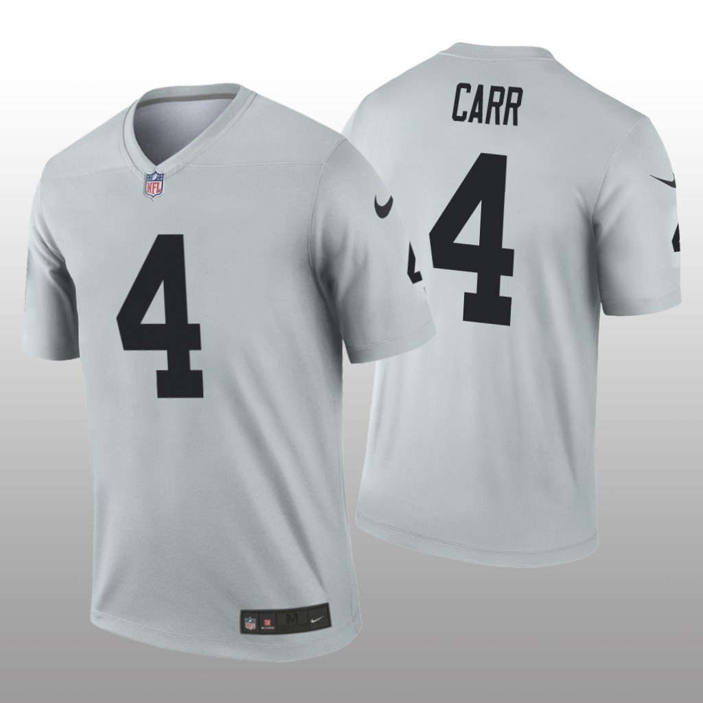 Oakland Raiders Derek Carr Silver Jersey Inverted Legend - Men's