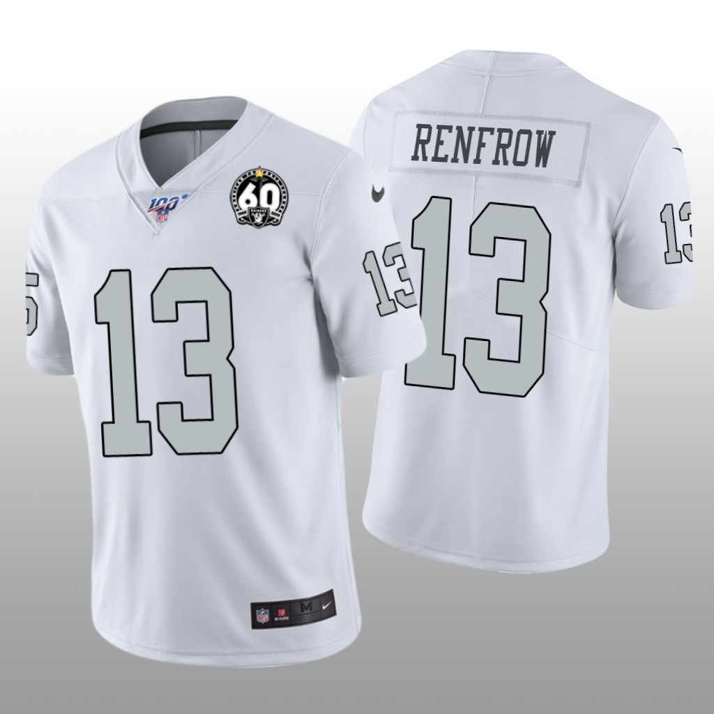 Oakland Raiders Hunter Renfrow White Color Rush Jersey 60th Anniversary - Men's