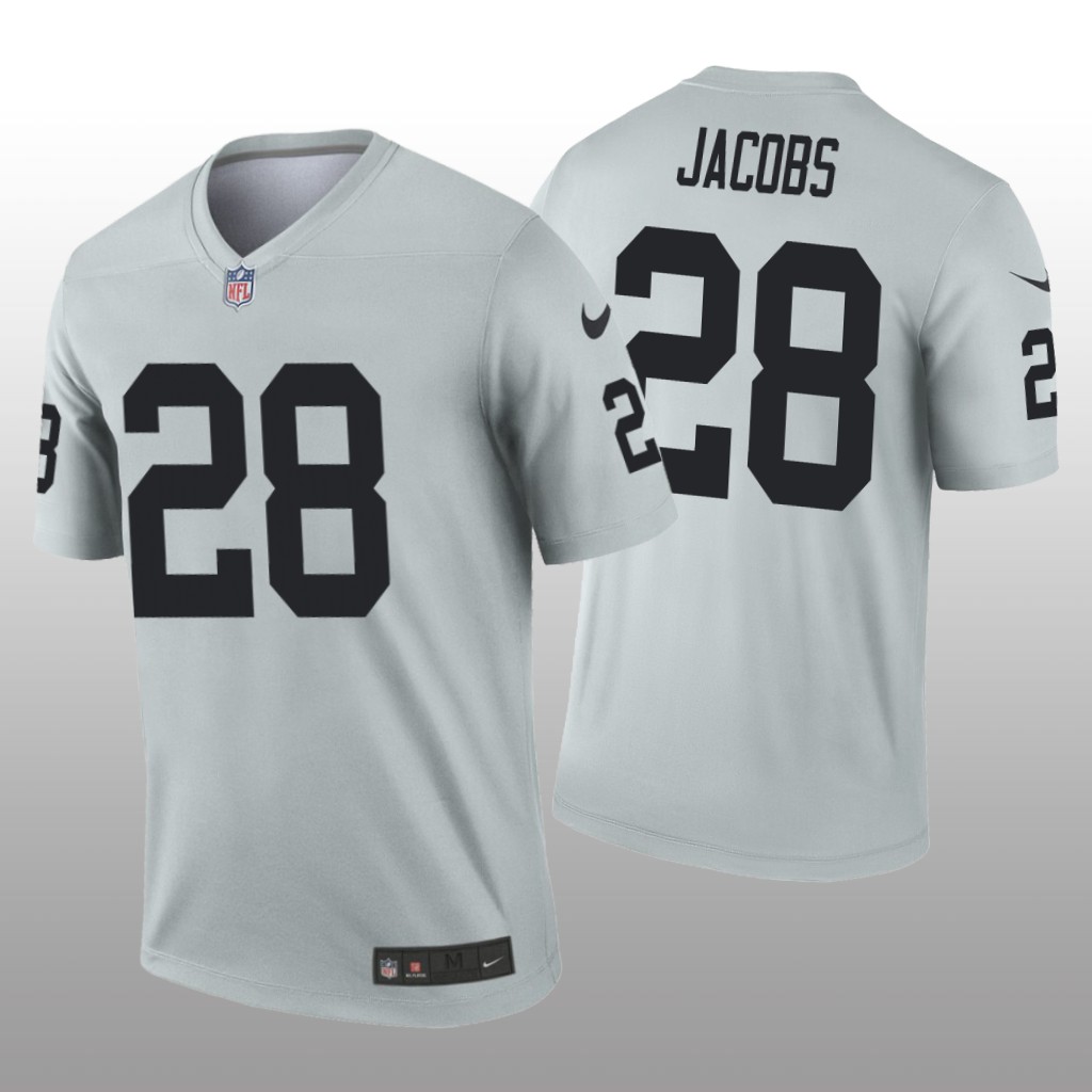 Oakland Raiders Josh Jacobs Silver Jersey Inverted Legend - Men's