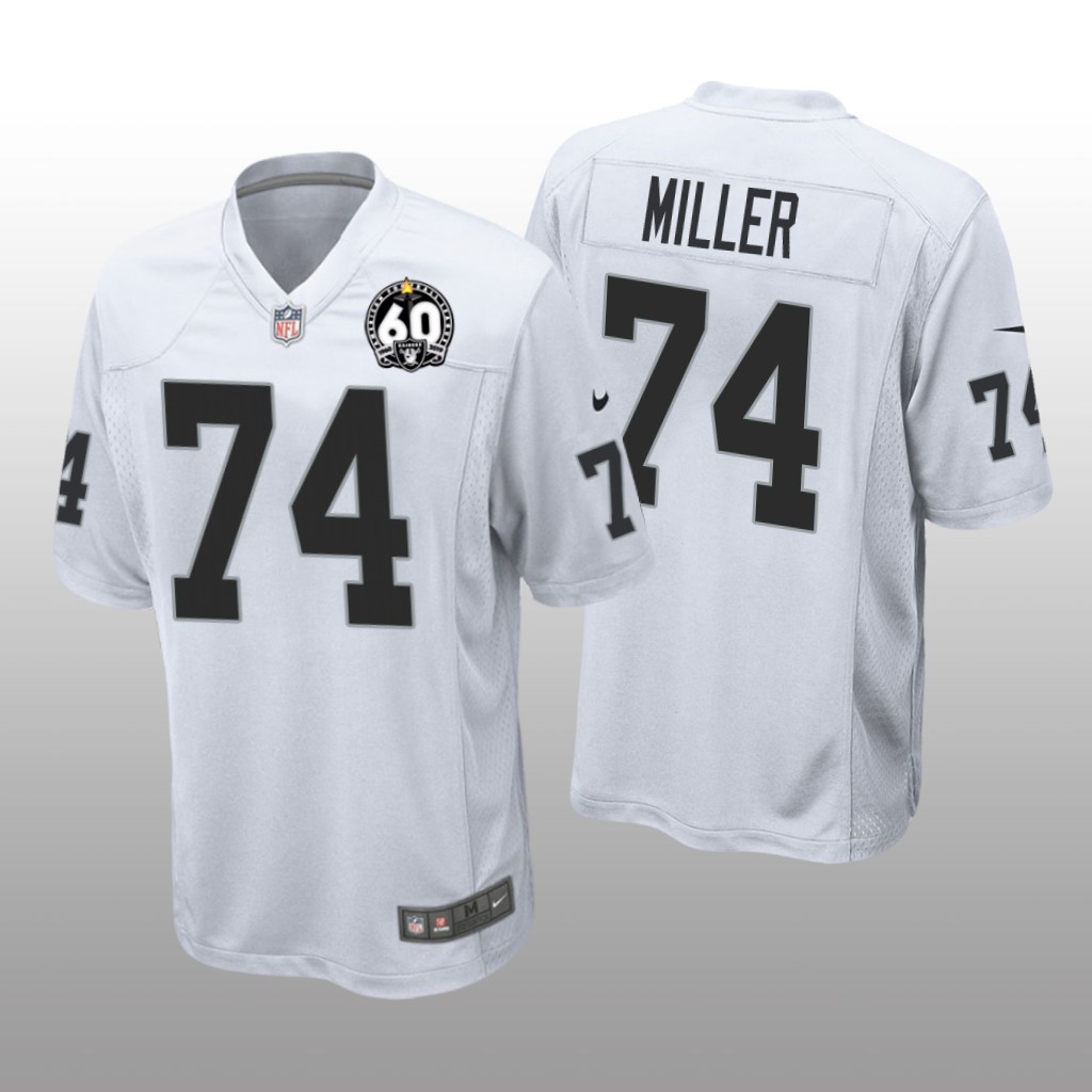 Oakland Raiders Kolton Miller White Game Jersey 60th Season - Men's