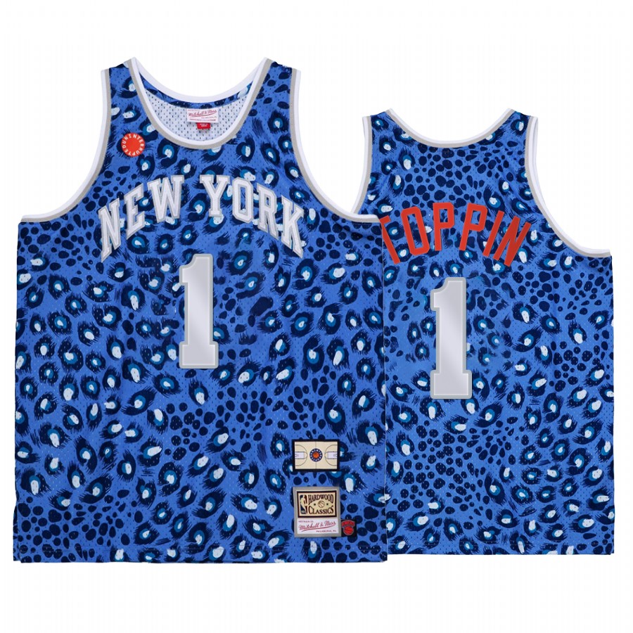 Obi Toppin 1 New York Knicks Mitchell Ness x Uninterrupted Blue Jersey Throwback