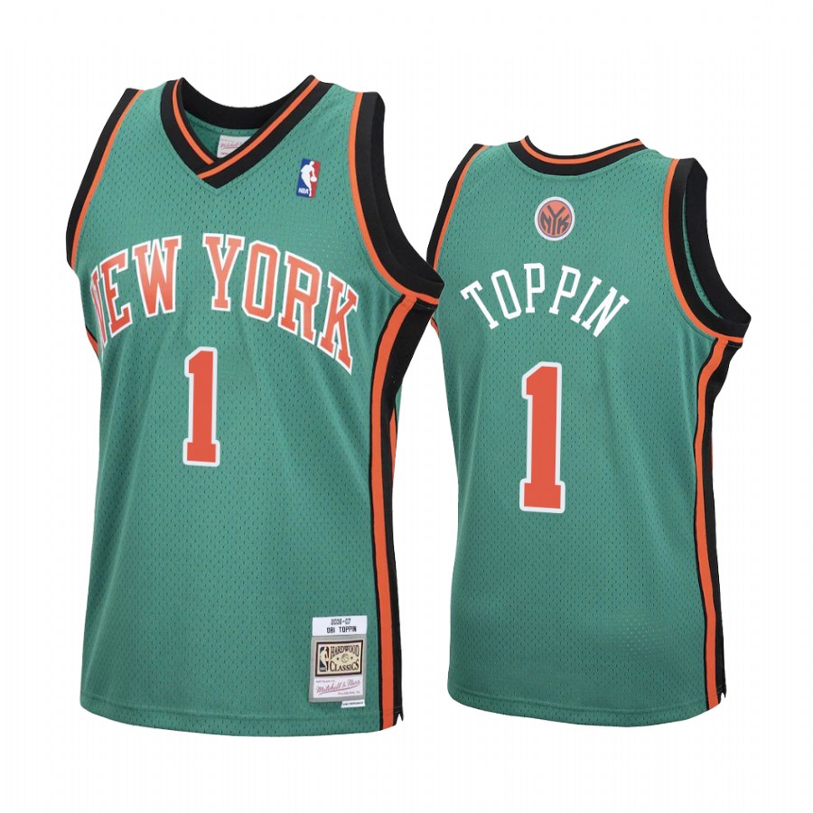 Obi Toppin New York Knicks #1 Green St Patricks Day Jersey