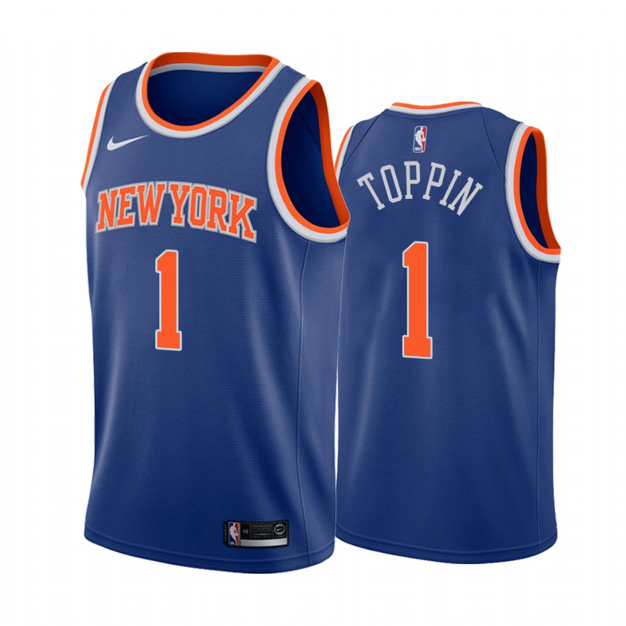 Obi Toppin New York Knicks Blue Icon Jersey 2020 NBA Draft