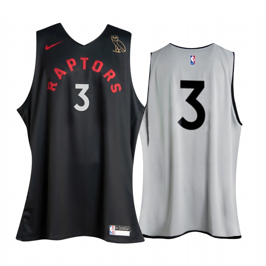 OG Anunoby 2020 Raptors x OVO #3 Black White Reversible Jersey