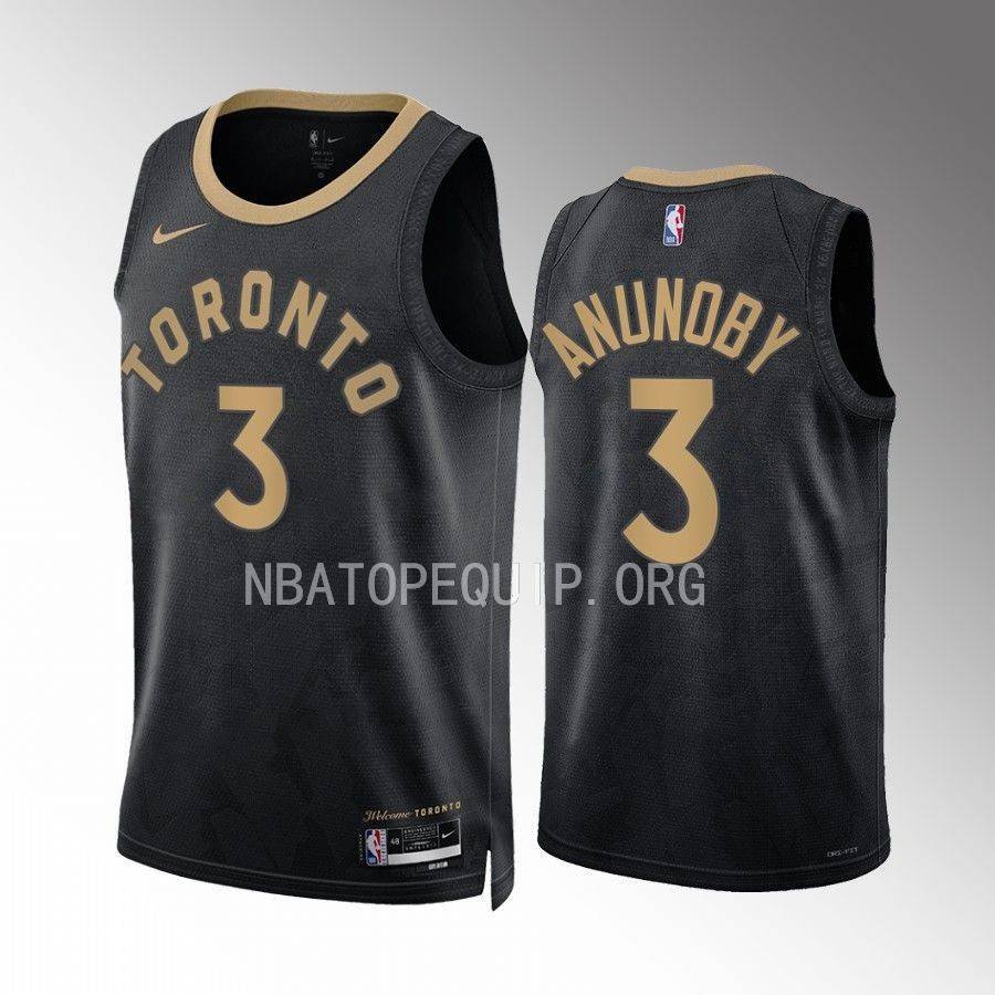 OG Anunoby 2022-23 Toronto Raptors Black #3 City Edition Jersey Swingman