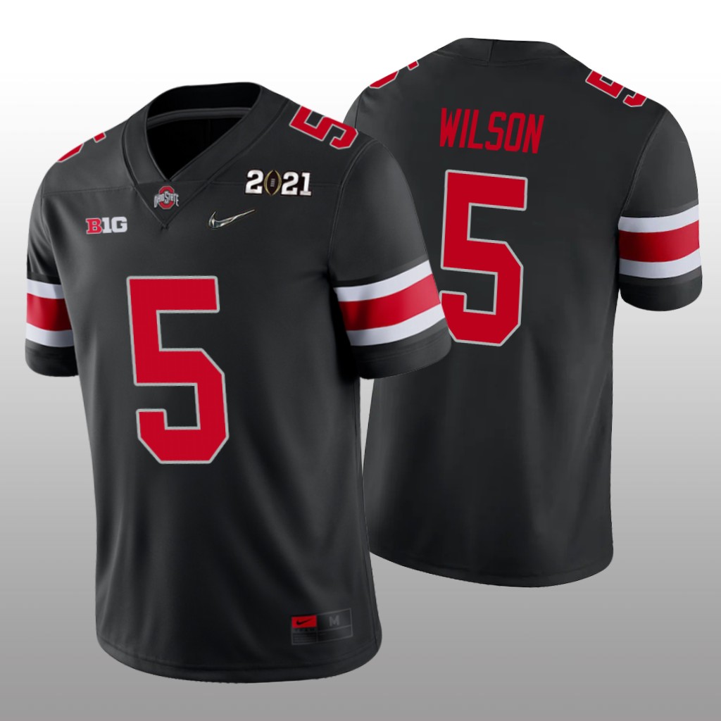 Ohio State Buckeyes Black 2021 National Championship Garrett Wilson Jersey