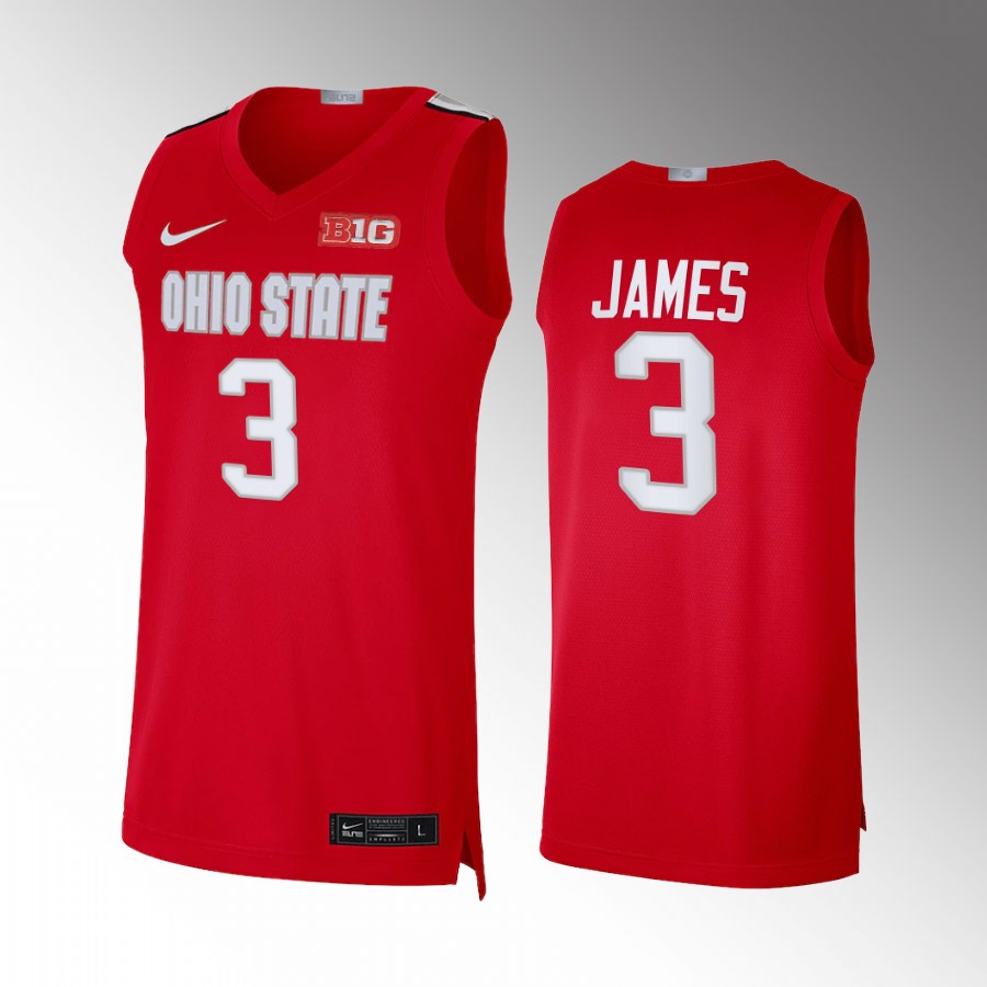 Ohio State Buckeyes Bronny James Jersey 2022-23 Alumni  Red Uniform