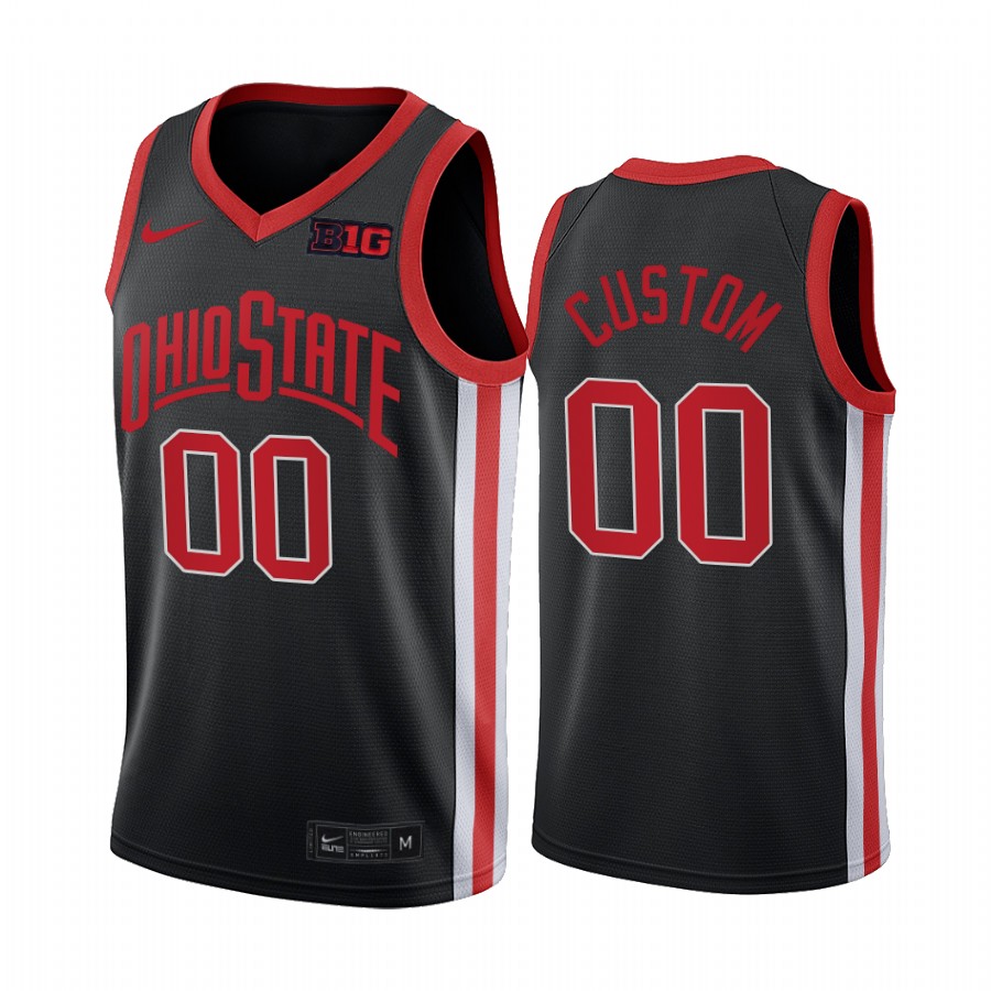 Ohio State Buckeyes Custom Anthracite 2021 Alternate Throwback 90s Jersey
