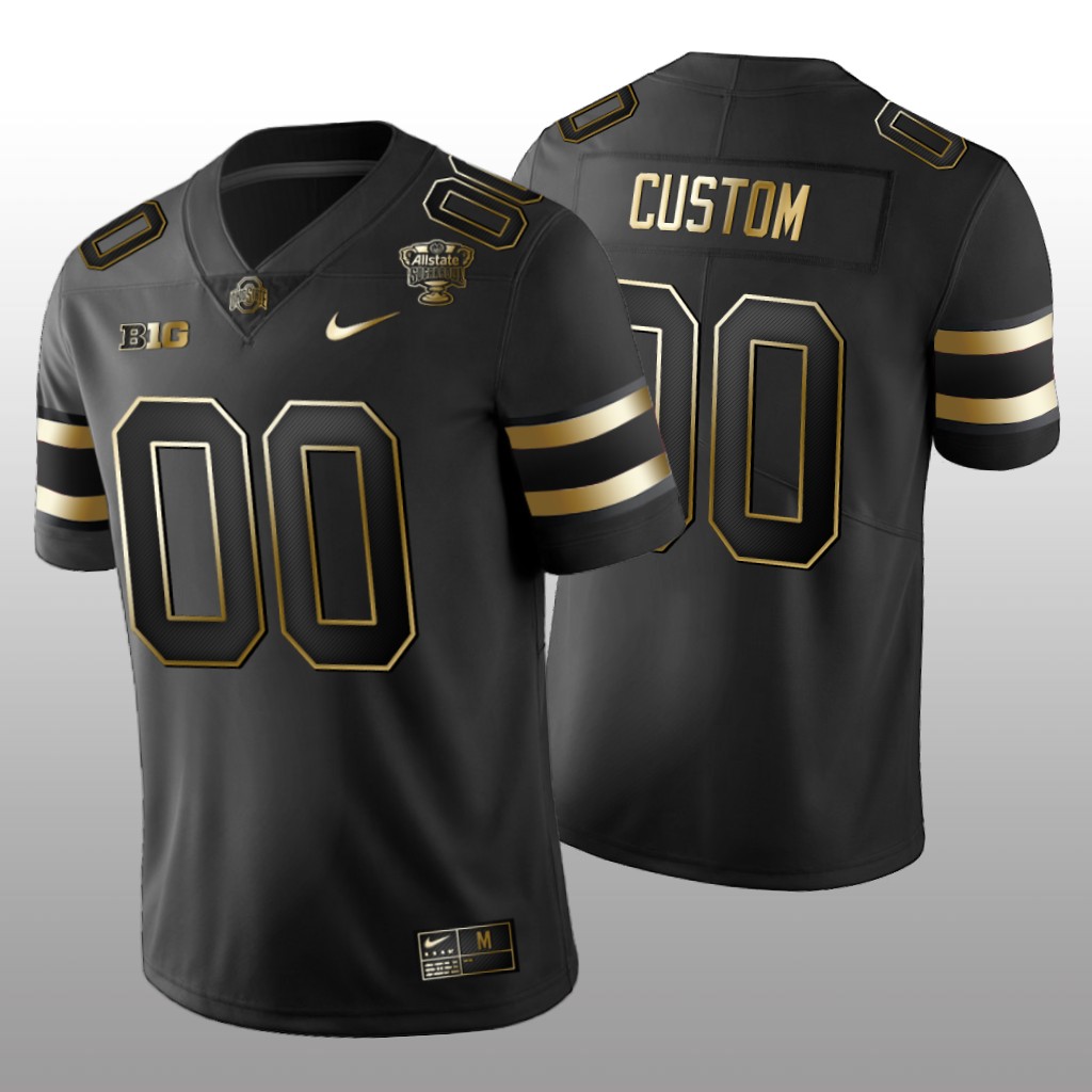 Ohio State Buckeyes Custom Black Golden Edition Jersey 2021 Sugar Bowl - Men's