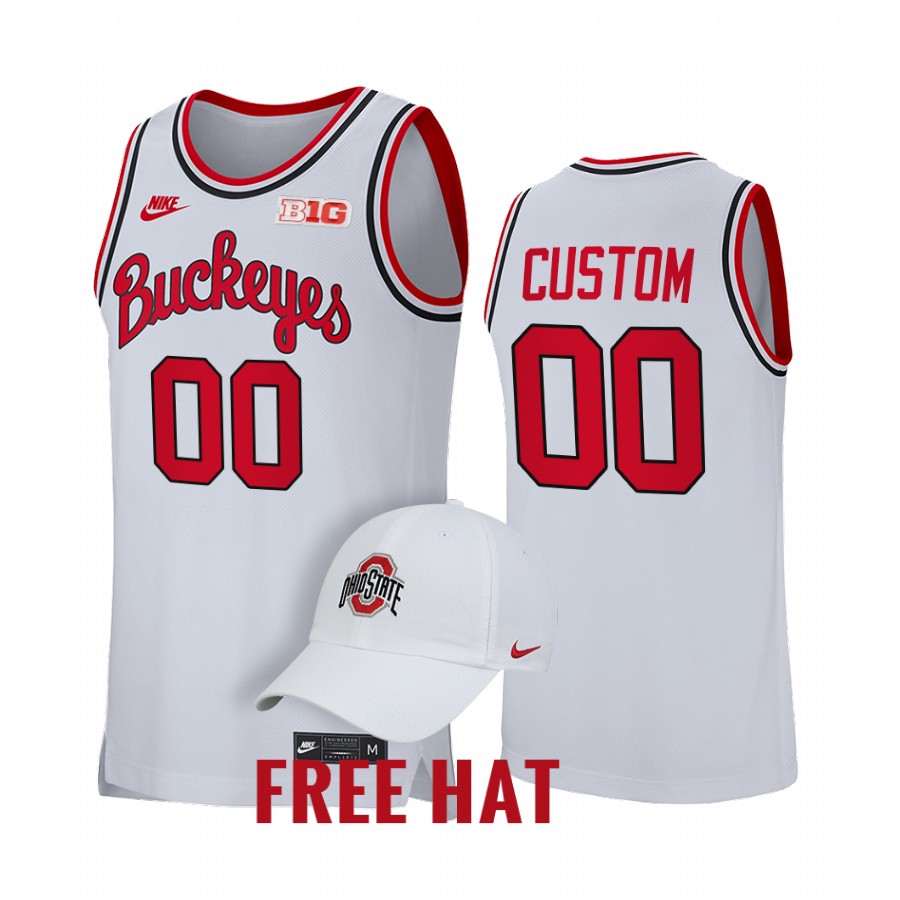 Ohio State Buckeyes Custom Jersey 2021-22 College  White Retro Uniform