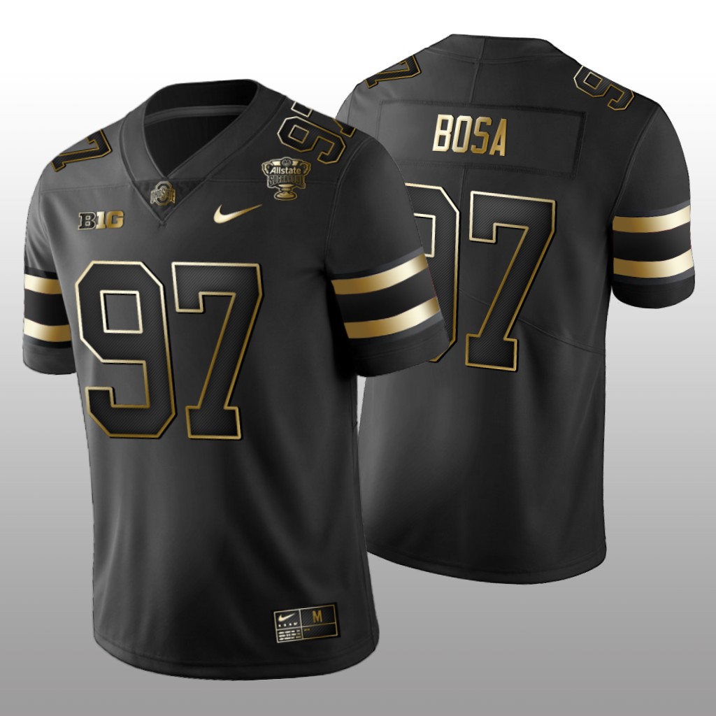 Ohio State Buckeyes Joey Bosa Black Golden Edition Jersey 2021 Sugar Bowl - Men's