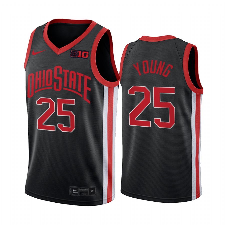 Ohio State Buckeyes Kyle Young Anthracite 2021 Alternate Throwback 90s Jersey