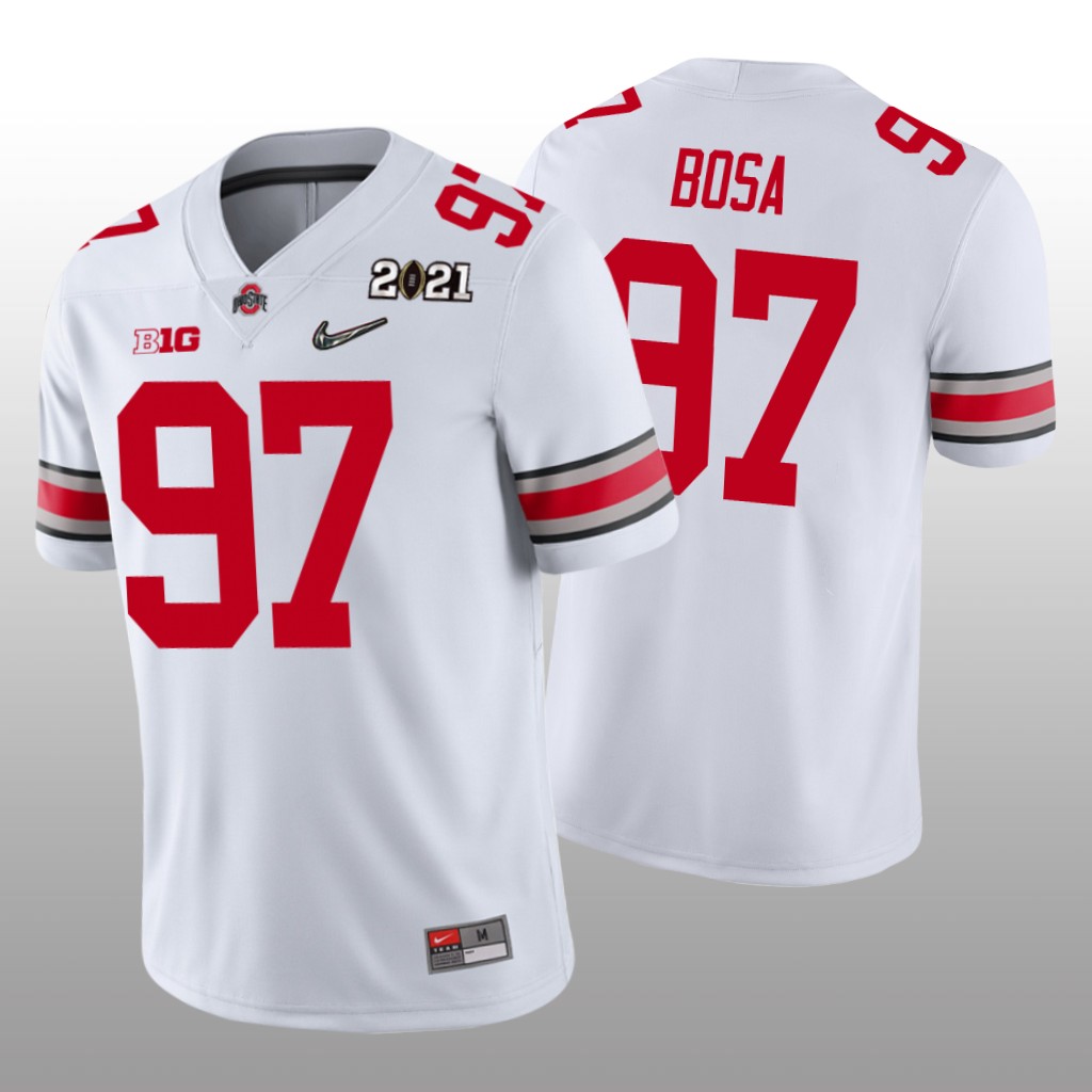 Ohio State Buckeyes White 2021 National Championship Joey Bosa Jersey
