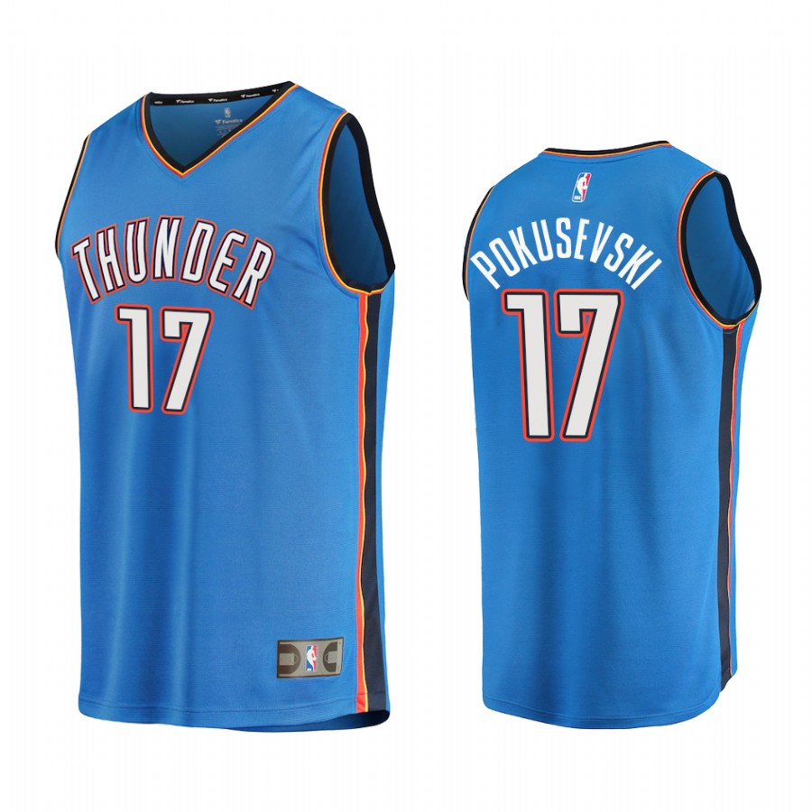 Oklahoma City Thunder #17 Aleksej Pokusevski Jersey 2021  White Icon Edition