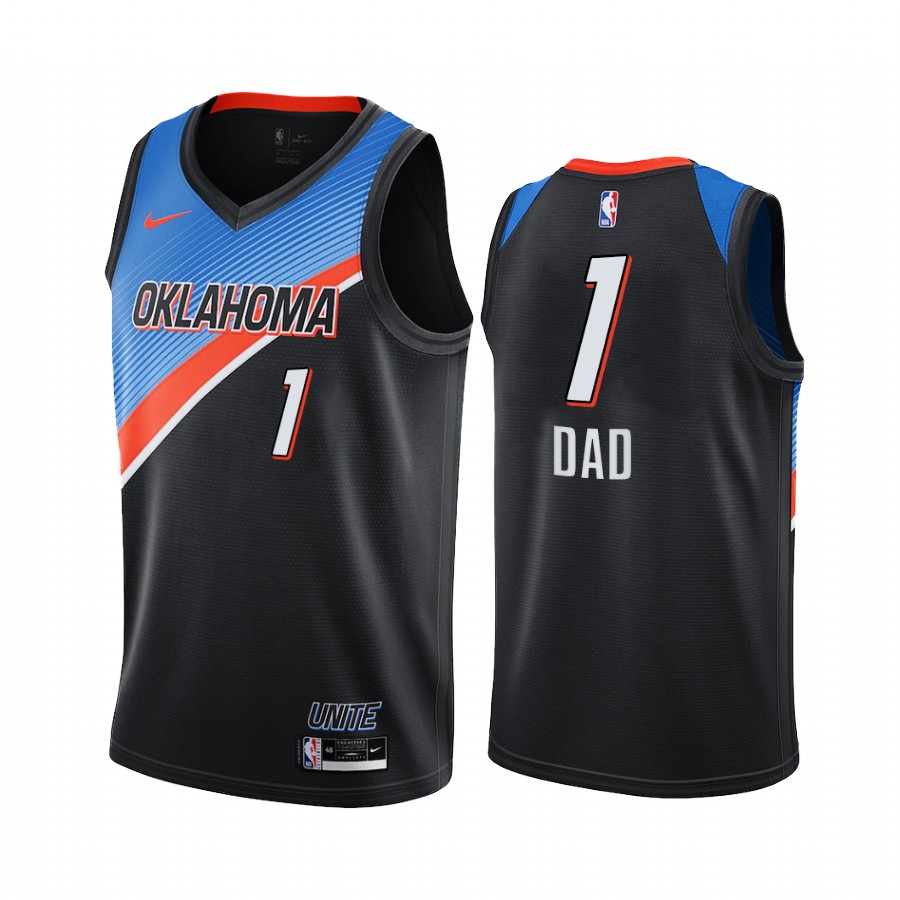 Oklahoma City Thunder 2021 Fathers Day Black No.1 Dad Jersey