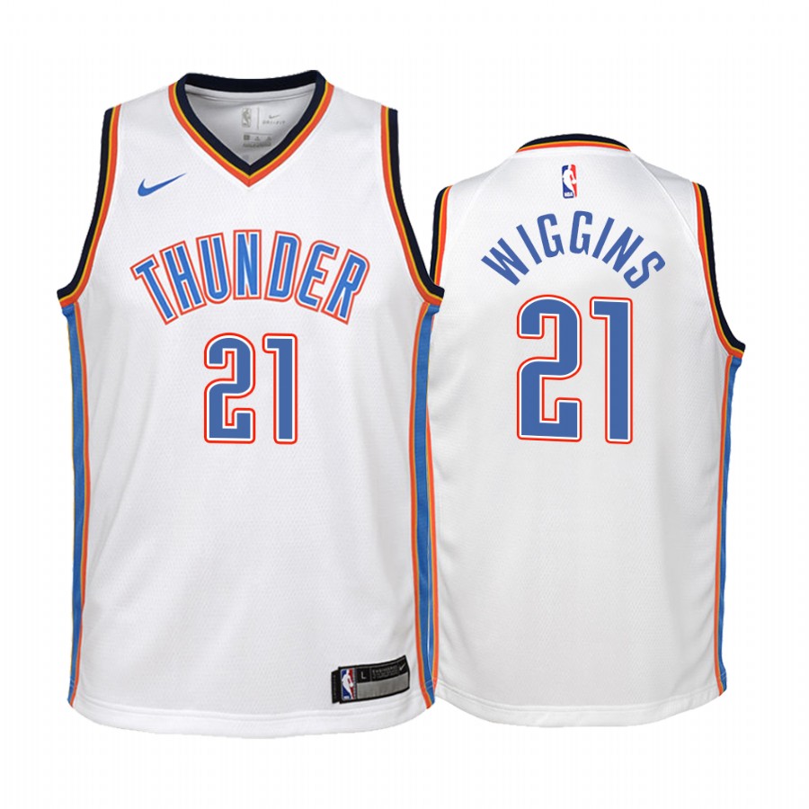 Oklahoma City Thunder Aaron Wiggins Association Edition White Youth Jersey 2021 NBA Draft #21