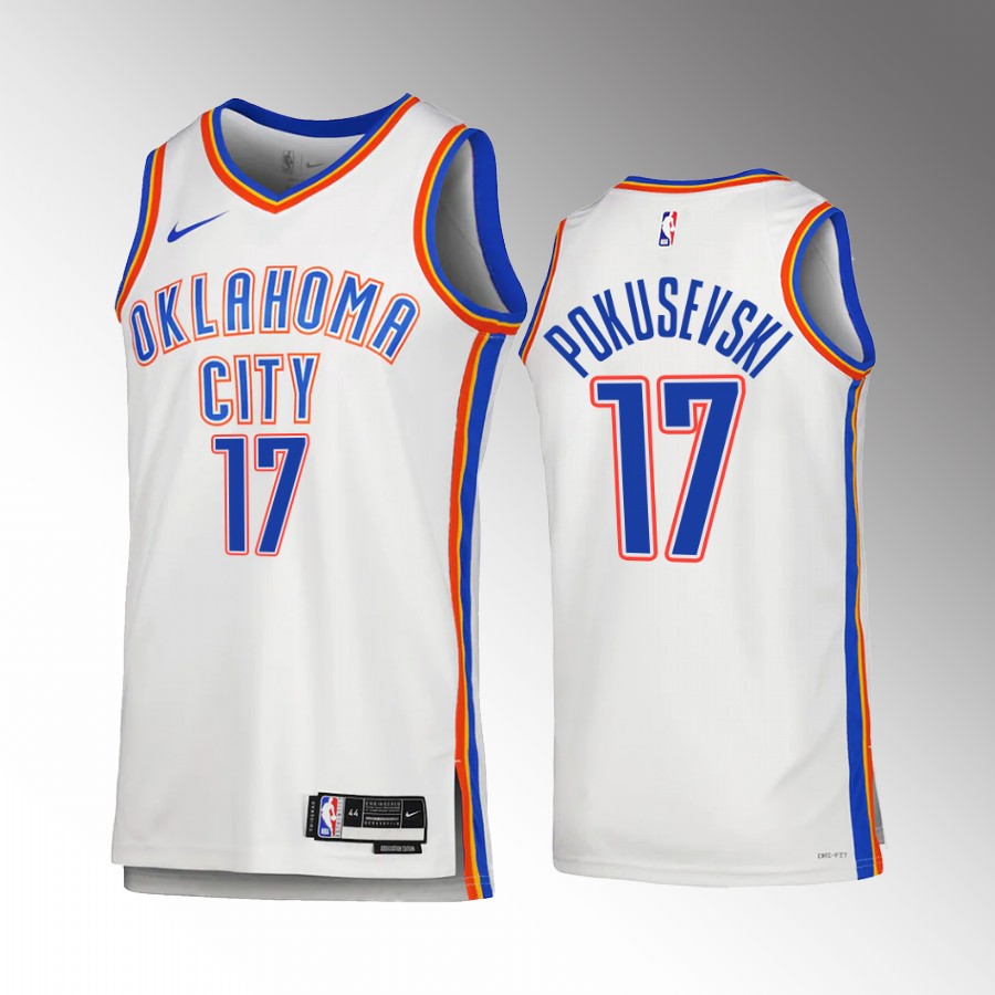 Oklahoma City Thunder Aleksej Pokusevski 2022-23 Association Edition White #17 Jersey