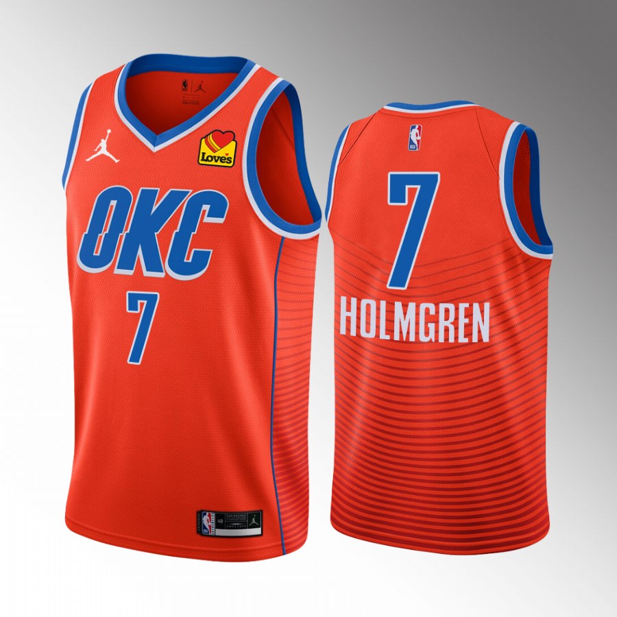 Oklahoma City Thunder Chet Holmgren 2022-23 Statement Edition Orange #7 Jersey Swingman