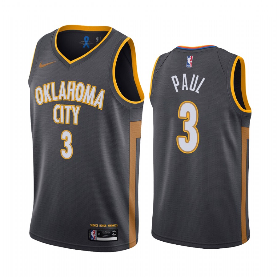 Oklahoma City Thunder Chris Paul Black 2019-20 City New Uniform Jersey