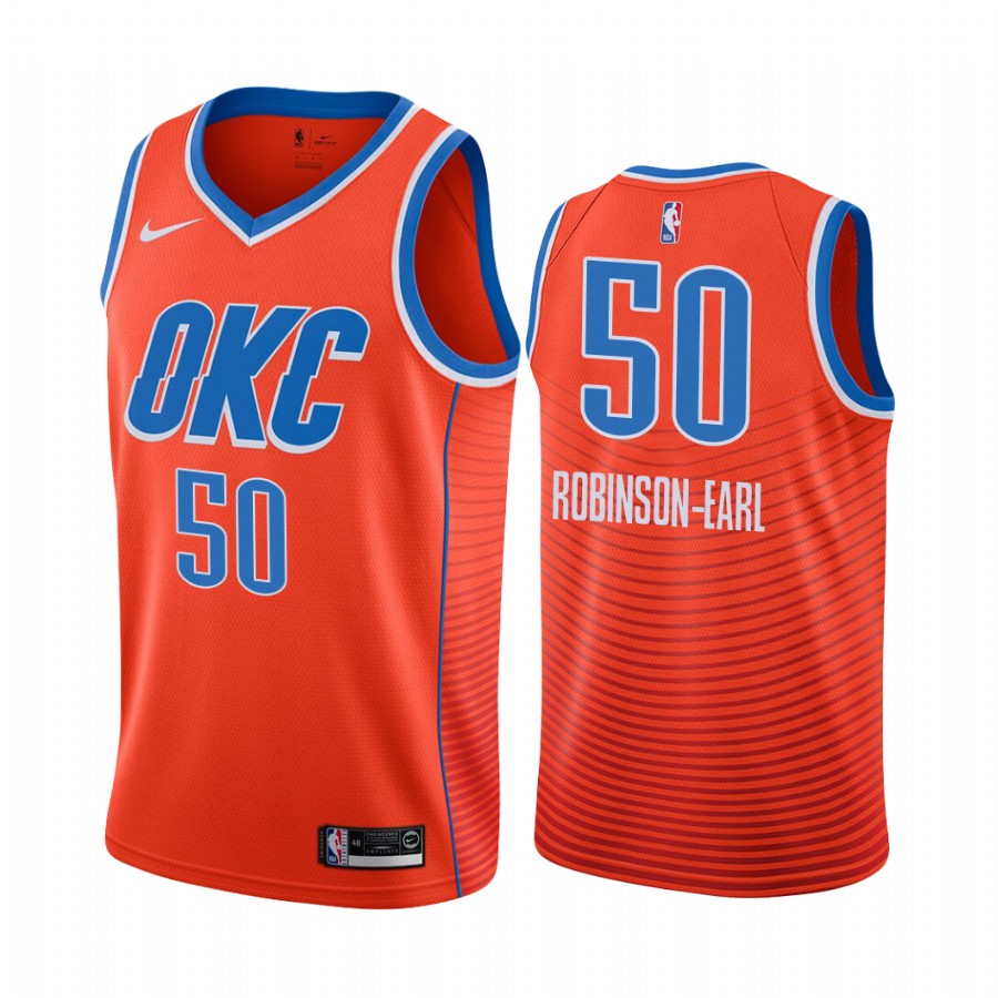 Oklahoma City Thunder Jeremiah Robinson-Earl 2021 Orange Statement Edition Jersey