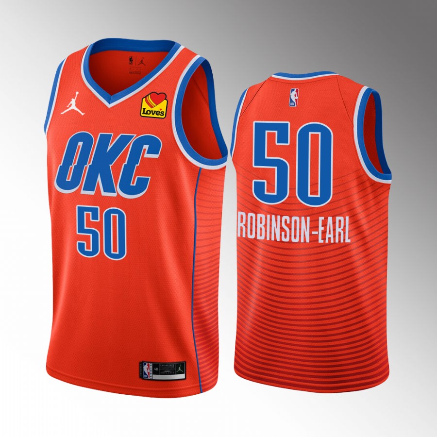 Oklahoma City Thunder Jeremiah Robinson-Earl 2022-23 Statement Edition Orange #50 Jersey Swingman