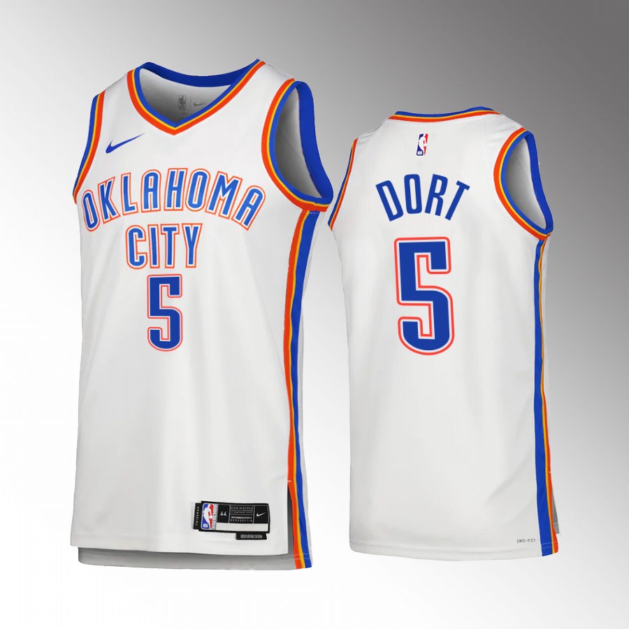 Oklahoma City Thunder Luguentz Dort 2022-23 Association Edition White #5 Jersey