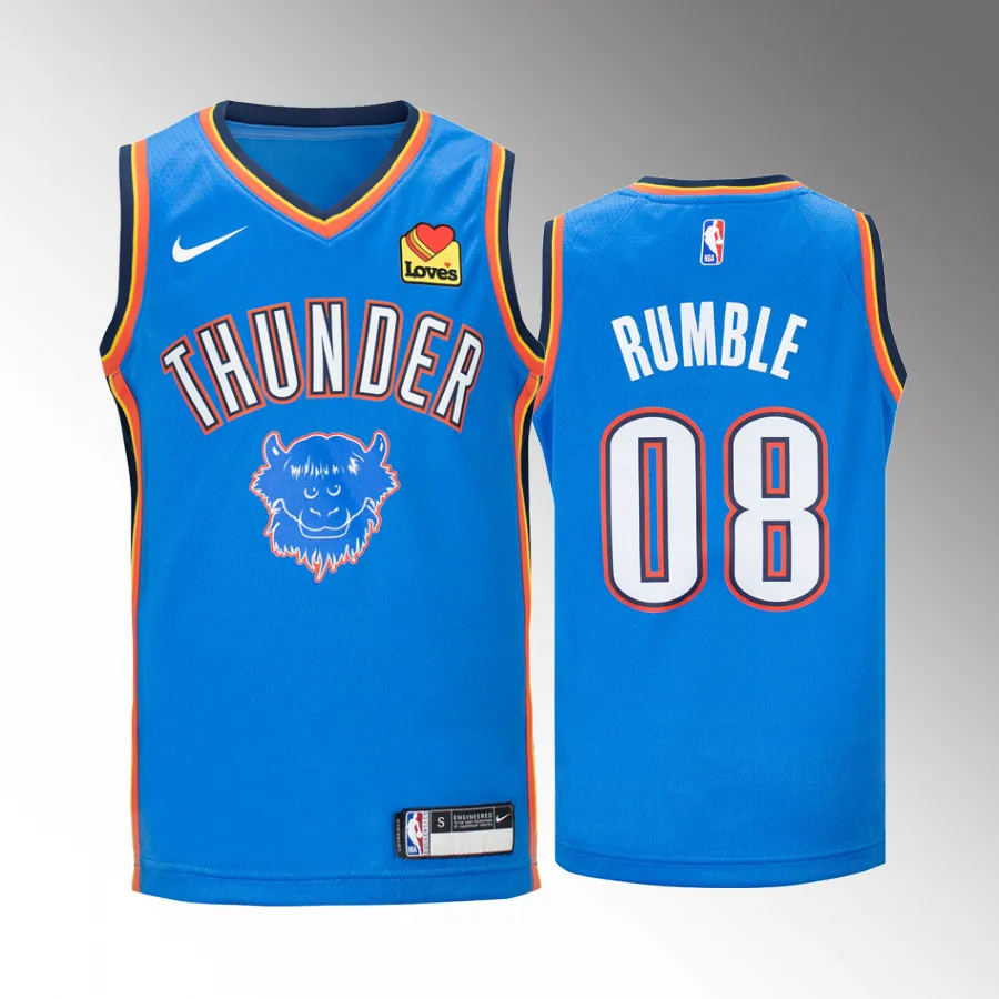 Oklahoma City Thunder Rumble Icon Edition Blue Youth Jersey Swingman #08