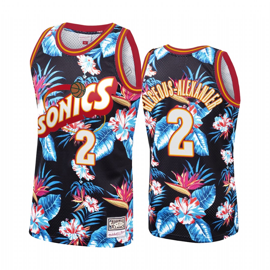 Oklahoma City Thunder Shai Gilgeous-Alexander #2 Floral Fashion Jersey Men's