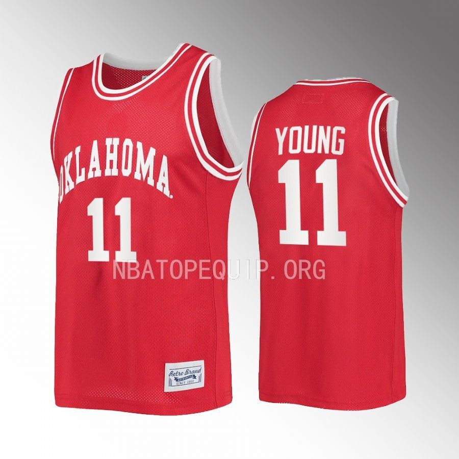 Oklahoma Sooners Trae Young Jersey Alumni  Crimson Retro Uniform