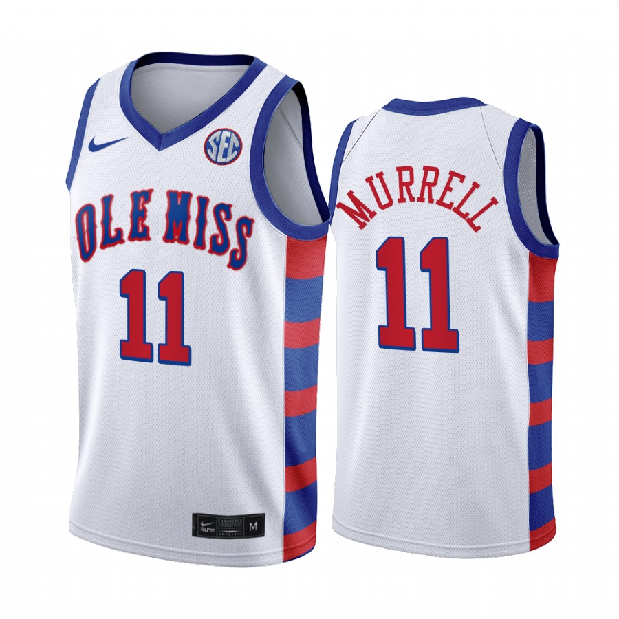 Ole Miss Rebels Matthew Murrell White 2021 20th Anniversary Throwback Jersey