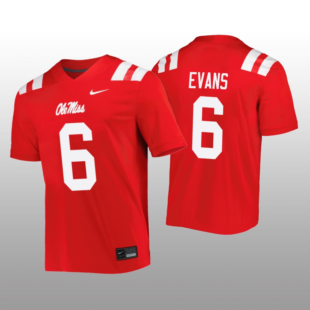 Ole Miss Rebels Zach Evans Red Jersey Untouchable - Men's