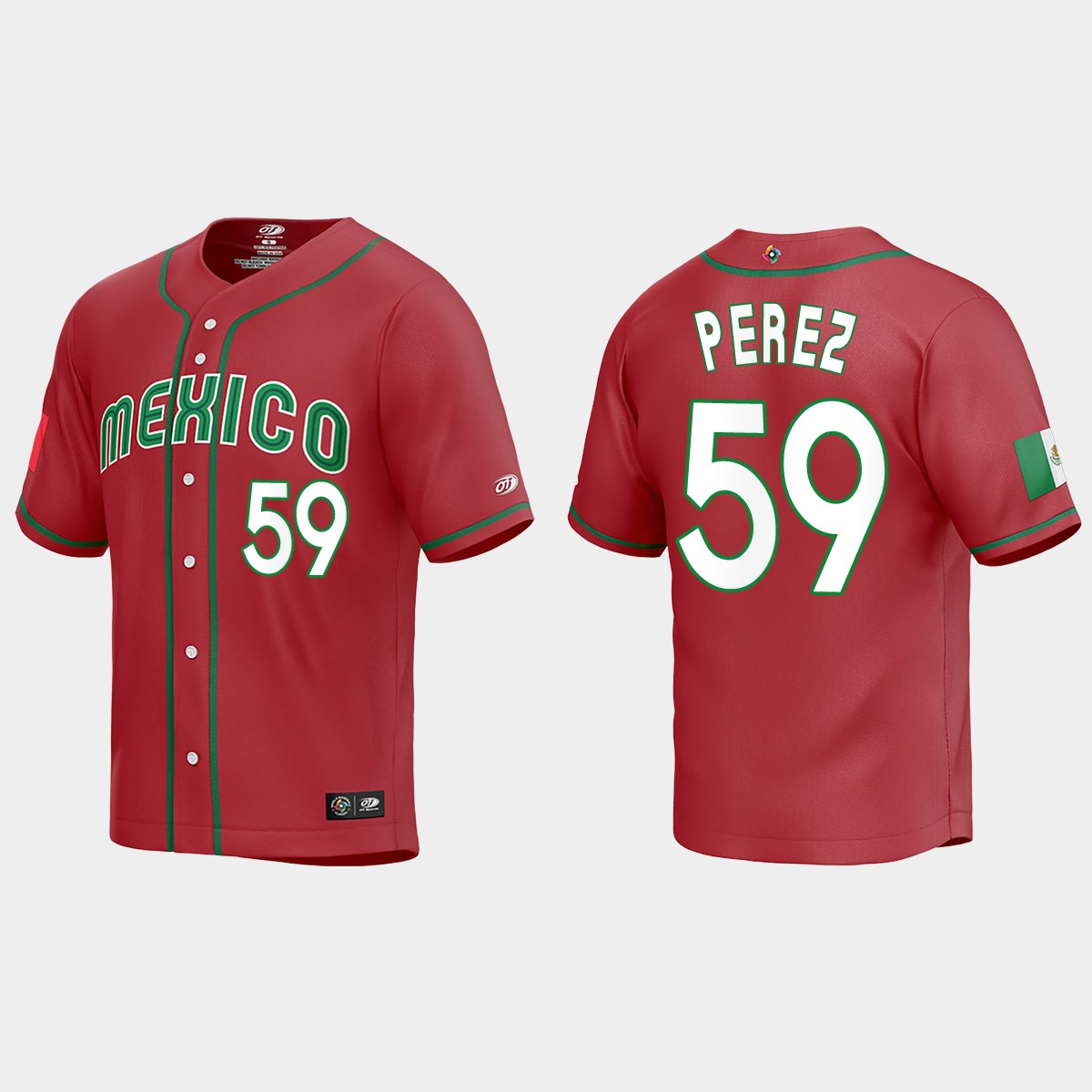 Oliver Perez Mexico  2023 World  Classic Jersey - Red